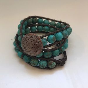 Handmade turquoise wrap bracket